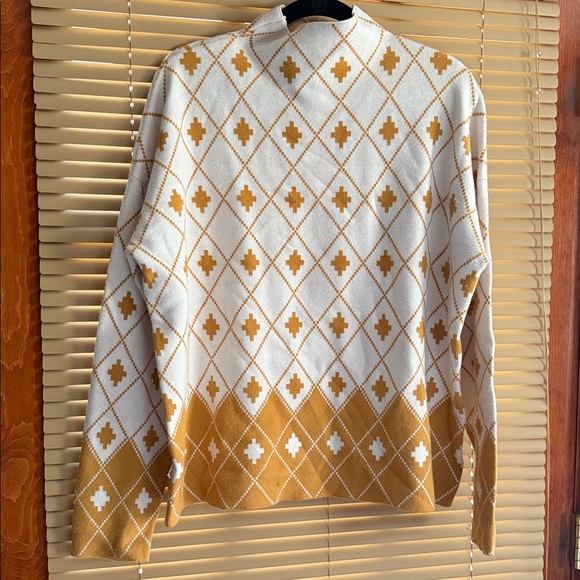 Rachel Zoe Cream and Mustard Knit Sweater - Picture 1 of 5